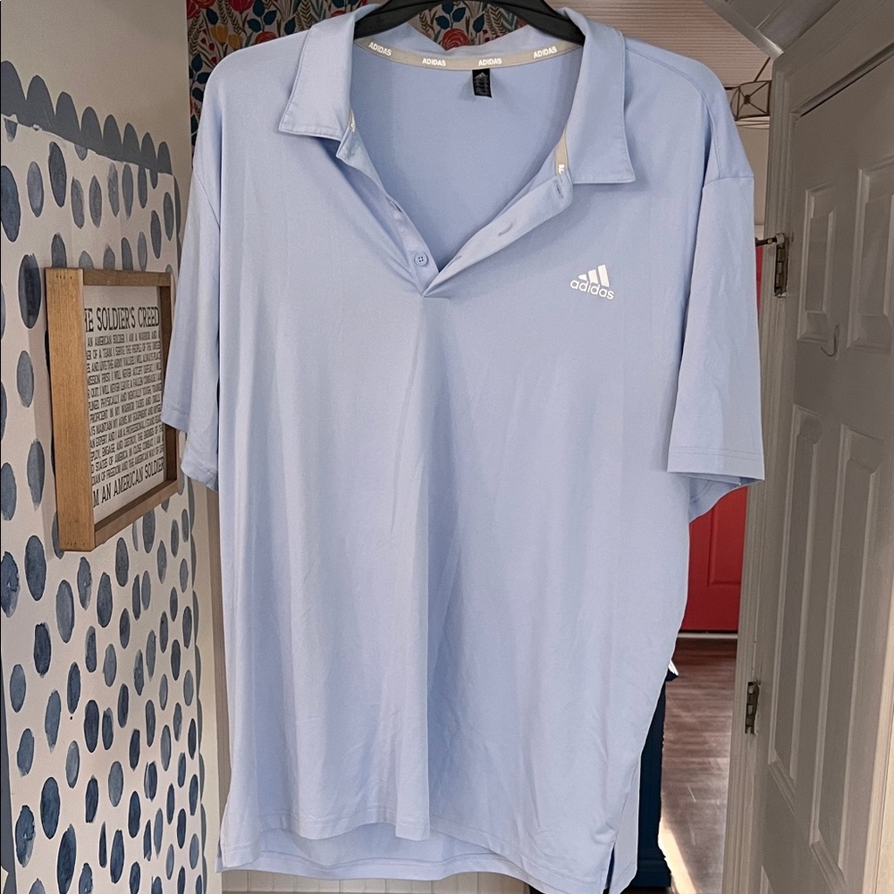 Adidas Men's Light Blue Polo Shirt